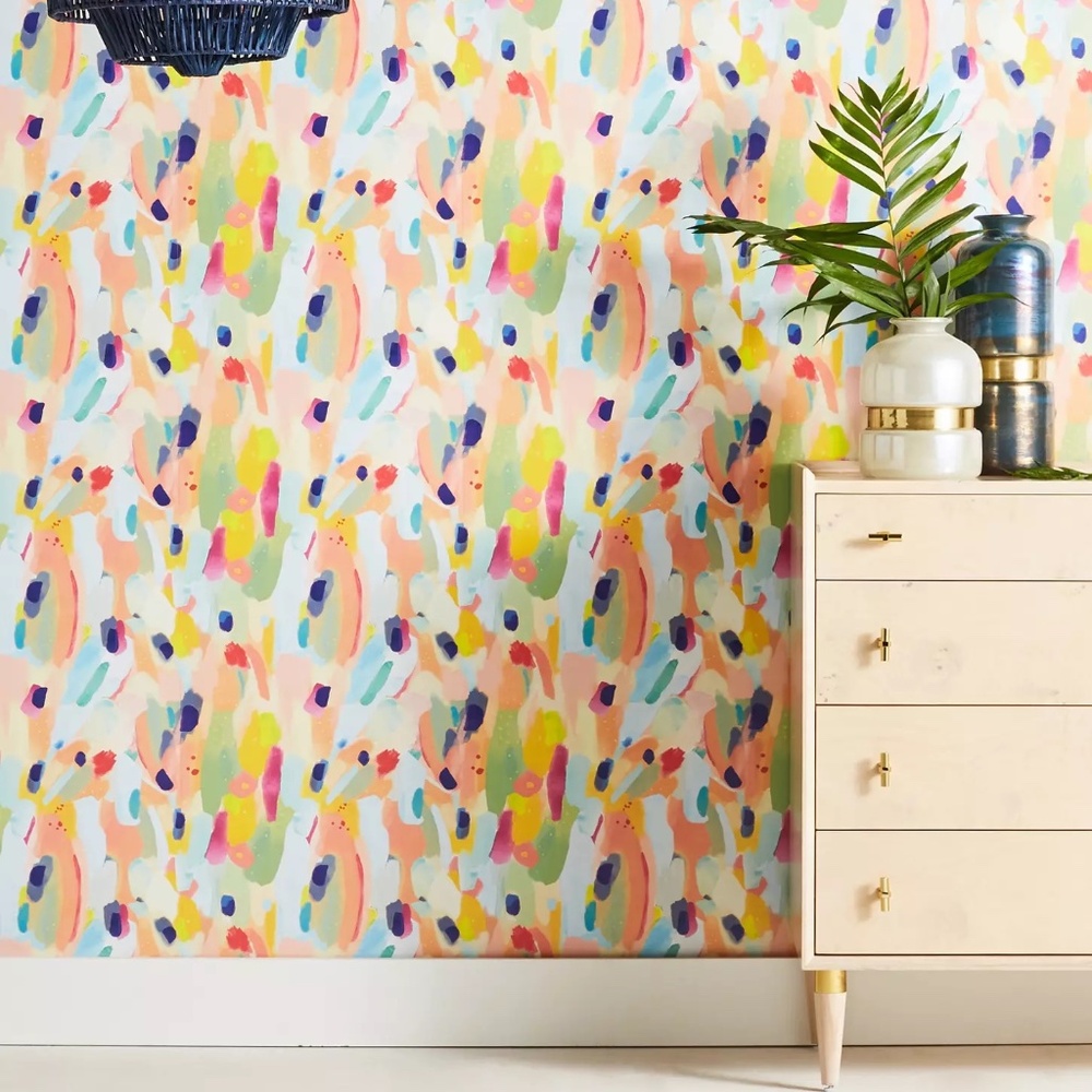 NWT Anthropologie x York Abstract Wallpaper, Single Roll, Rare, Discontinued